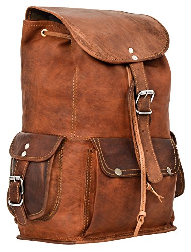 Gusti Leder nature "Bobbie 13" Mochila de Cuero Estilo Vintage Retro iPad Universidad Portátil Piel Auténtica Mujer Hombre Unisex M55b