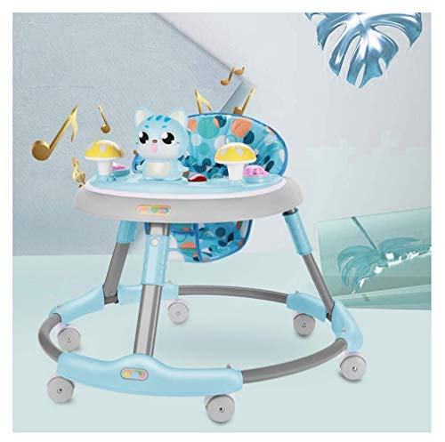 GWFVA Andador para bebés, multifunción, Plegable, para Actividades, Ajustable en Altura, antivuelco, Andador de Aprendizaje para niños de 6 a 18 Meses, Carga máxima de 15 kg, Color Azul