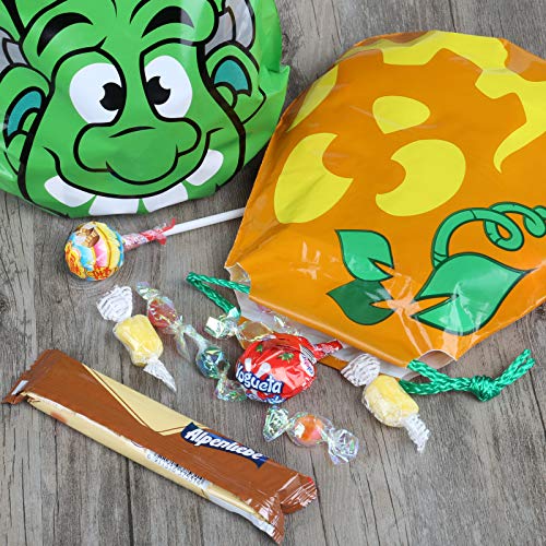 GWHOLE 50 x Bolsa de Dulces Halloween para Niños con Cordón Bolsa de Calabaza Bolso Divertido Halloween de Caramelo Galleta Regalo de Chocolate