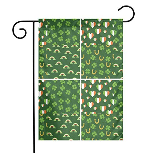 GYHJH Pingüinos Día de San Patricio Bandera de poliéster de un lado vertical Bandera de jardín 12 x 18 pulgadas para decoración de jardín de exterior