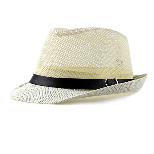 Gysad Sombrero Hombre Transpirable y Comodo Sombrero Hombre Verano Moda Retro Sombrero Panama Protector Solar Sombrero Paja Hombre Verano Sombrero Mujer Verano Paja Guapo Sombrero Paja Mujer