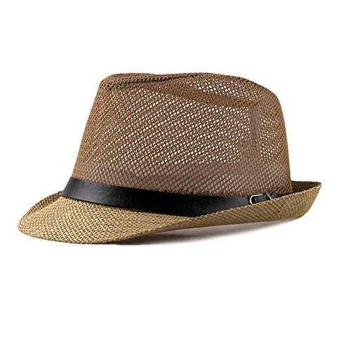 Gysad Sombrero Hombre Transpirable y Comodo Sombrero Hombre Verano Moda Retro Sombrero Panama Protector Solar Sombrero Paja Hombre Verano Sombrero Mujer Verano Paja Guapo Sombrero Paja Mujer