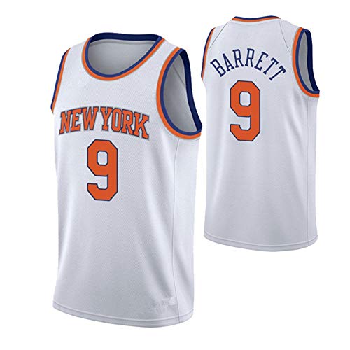 GZXY R. J. Barrett Baloncesto Jersey Knicks nº 9, para Hombre de Malla Chaleco de la Vendimia, capilaridad y de Secado rápido Deportes al Aire Libre White-L