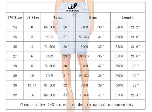 H HIAMIGOS Falda Vaquera Mujer Lápiz Bodycon Sexy, Azul Medio