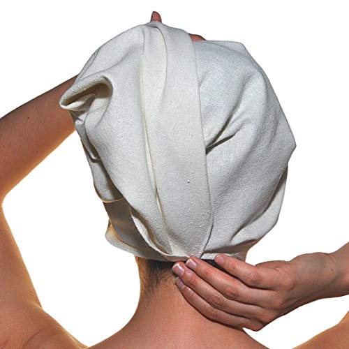 H28 AND CO. Toallas de baño para pelo y cara de seda natural. Set de 2 piezas: toalla de pelo secado rápido, ultra absorbente (45x73cm) y toalla desmaquillante facial, reutilizable (27x27cm)