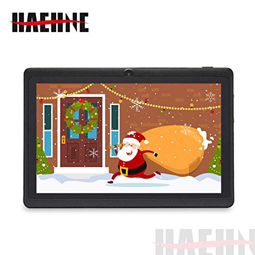 Haehne 7" Tablet PC, Android 9.0 Certificado por Google GMS, 1GB RAM 16GB ROM Quad Core, Cámaras Duales 2.0MP+0.3MP, Pantalla 1024*600 HD, WiFi, Bluetooth, Negro