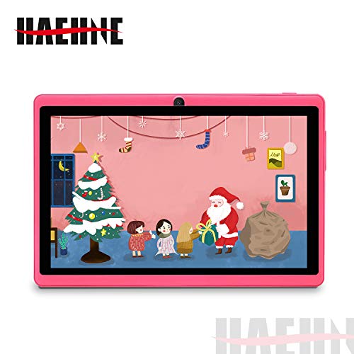 Haehne 7" Tablet PC, Android 9.0 Certificado por Google GMS, 1GB RAM 16GB ROM Quad Core, Cámaras Duales 2.0MP+0.3MP, Pantalla 1024*600 HD, WiFi, Bluetooth, Rosado