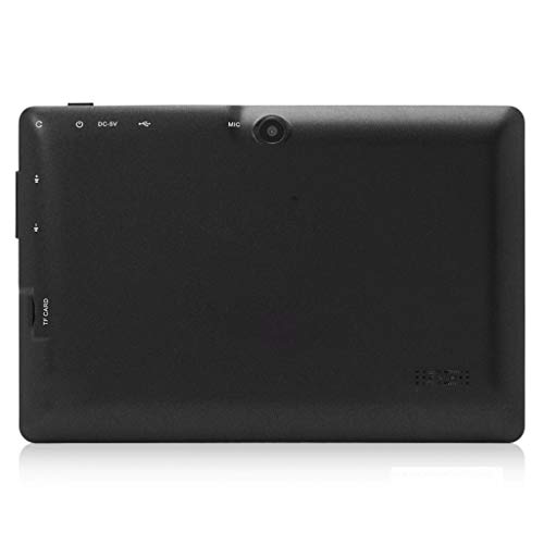 Haehne 7" Tablet PC, Google Android 4.4 Quad Core, 512MB RAM 8GB ROM, Cámaras Duales, WiFi, Bluetooth, para Niños y Adultos, Negro