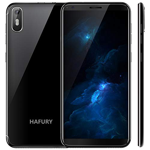 Hafury A7 - Smartphone de 5.5 ” (18:9) Pantalla táctil Android 9.0 Teléfono Libre con Pantalla táctil, Dual SIM Dual Standby, 2GB RAM 16GB ROM, 8MP cámara trasera/5MP cámara Frontal, Negro