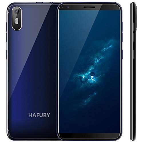 Hafury A7 - Smartphone de 5.5 ” (18:9) Pantalla táctil Android 9.0 Teléfono Libre con Pantalla táctil, Dual SIM Dual Standby, 2GB RAM 16GB ROM, 8MP cámara trasera/5MP cámara Frontal, Azul