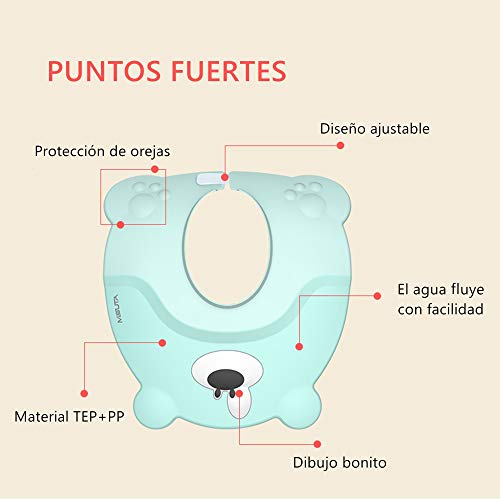 Haioo Visera Baño Niños Ajustable Gorra Ducha Bebés Con Dibujo Bonito Impermeable