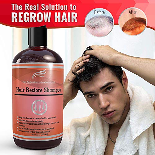 Hair Restoration Laboratories, LLC Champú para la pérdida del cabello DHT que restaura el cabello previene la caída del cabello y promueve el crecimiento del cabello para hombre y mujer
