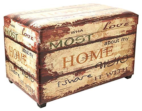 Haku Möbel caja de asiento - Tapizado en apariencia vintage, altura marrón 42 cm