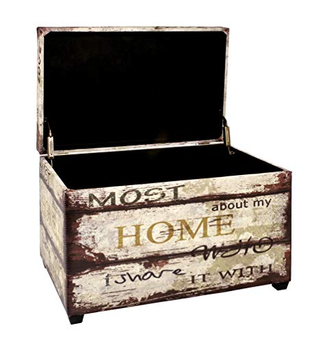 Haku Möbel caja de asiento - Tapizado en apariencia vintage, altura marrón 42 cm