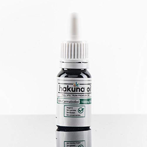 – Hakuna Oil – Aceite de Cañamo Premuim orgánico y ecológico BIO 10% | 1000mg | Proveniente de la Planta de Cañamo | 100% Natural | Ayuda a reducir el estrés, la ansiedad y el dolor.