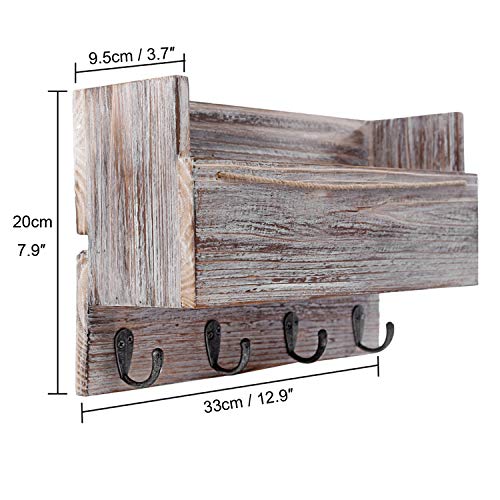 Halcent Revistero Pared Madera Cuelga Llaves Revistero Madera Buzones de Pared Estanteria Colgador Llaves para Entrada Casa Oficina
