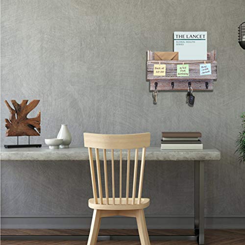 Halcent Revistero Pared Madera Cuelga Llaves Revistero Madera Buzones de Pared Estanteria Colgador Llaves para Entrada Casa Oficina