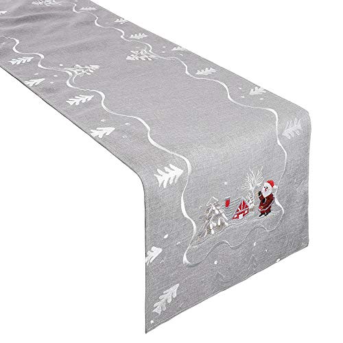 HALOViE Camino de Mesa Decoración de Navidad Corredor Mesa 40 * 180cm Tapetes Mantel Navidad Mesa Decoración Adorno para Fiesta Casa Hotel Navideña Fiestas Iinteriores o al Aire Libre