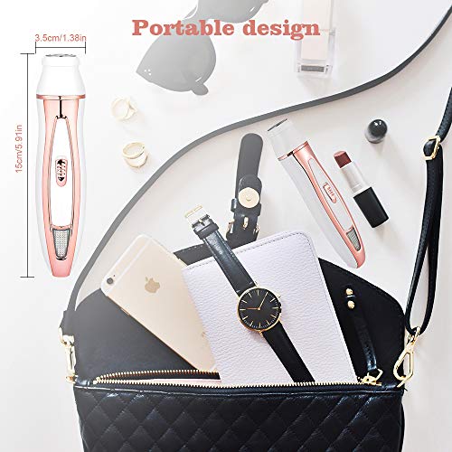 HALOVIE Depiladora Mujer Afeitadora Eléctrica 5 en 1 Maquina Depilar Facial Recortador Inalámbrica USB Recargable Impermeable sin Dolor para Cara, Cejas, Piernas, Nariz, Axila, Bikini