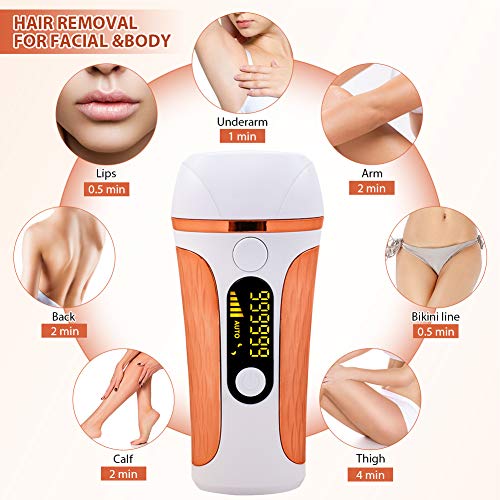 HALOVIE - Depiladoras con luz pulsada (2 modos, 5 niveles de energía con 999999 flashes IPL, dispositivo de depilación profesional, portátil, depilación permanente para cuerpo cara, camiseta de aletas