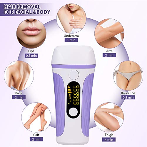 Halovie Depiladoras de luz pulsada con 2 modos 5 niveles de energía con flashes IPL dispositivo de depilación profesional portátil depilación permanente para cuerpo facial