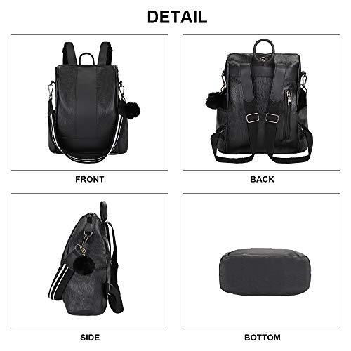 HALOVIE Mochila Antirrobo para Mujer Impermeable Bolsos Bandolera Casual Monedero Cuero de PU Bolsa de Hombro Escuela Viaje Compras Señoras Bolsos de Mano Escolares Gran Capacidad Ligera Moda Regalo