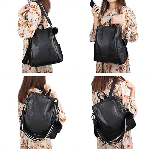HALOVIE Mochila Antirrobo para Mujer Impermeable Bolsos Bandolera Casual Monedero Cuero de PU Bolsa de Hombro Escuela Viaje Compras Señoras Bolsos de Mano Escolares Gran Capacidad Ligera Moda Regalo