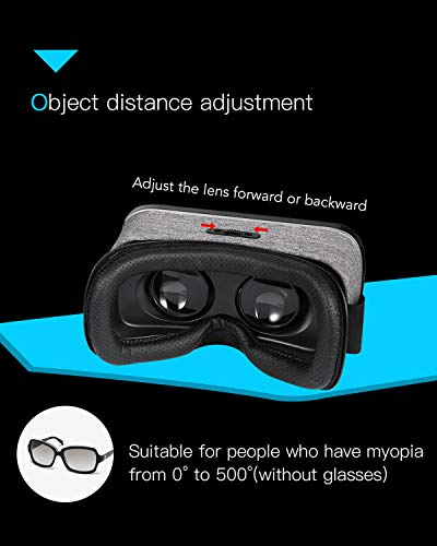 HAMSWAN Gafas de Realidad Virtual, [Regalos para Padre] 3D VR Peso Ligero 238g, VR Glasses Visión Panorámico 360 Grado Película 3D Juego Immersivo para Móviles 4.0-6.0 Pulgada