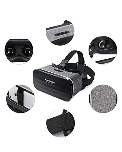 HAMSWAN Gafas de Realidad Virtual, [Regalos para Padre] 3D VR Peso Ligero 238g, VR Glasses Visión Panorámico 360 Grado Película 3D Juego Immersivo para Móviles 4.0-6.0 Pulgada