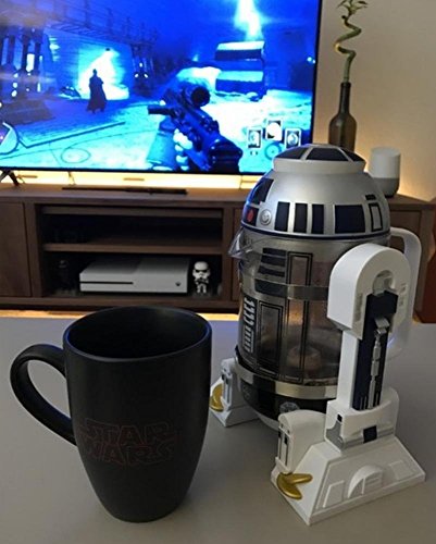 Hand, Coffee Maker, Warmer, Coffee Maker Mocha, French Press (Carcasa de plástico sin Bisphenol A + Glass + ensamblaje de Filtro y émbolo de Acero Inoxidable para Aliment