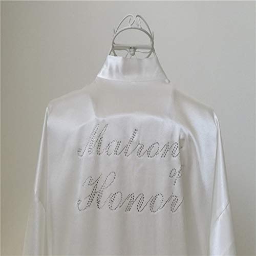 Handaxian Larga túnica de Dama de Honor es una lencería y Pijama con túnicas de satén de Dama de Honor Casadas