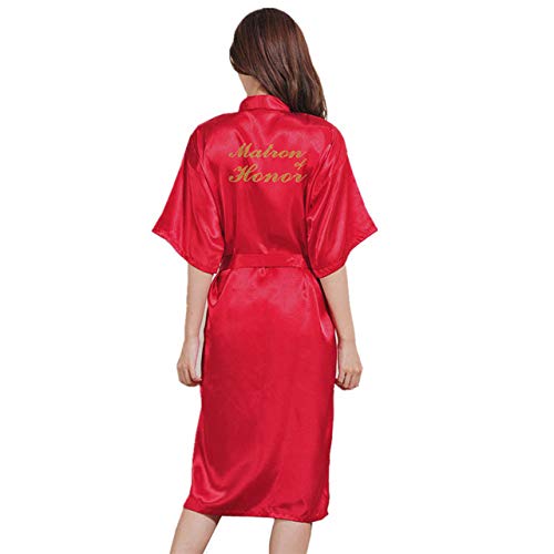 Handaxian Larga túnica de Dama de Honor es una lencería y Pijama con túnicas de satén de Dama de Honor Casadas