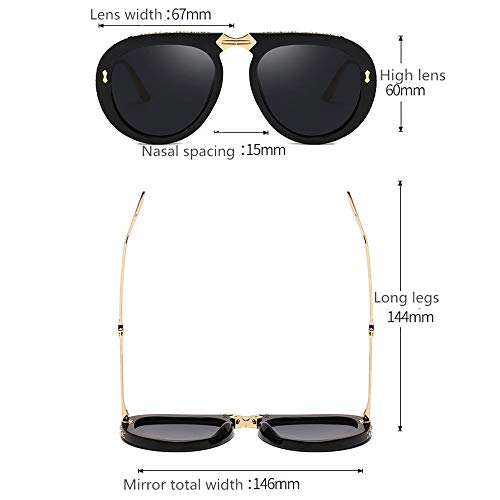 HANFEI Gafas De Sol, Protección UV Polarizada, Elegantes Gafas De Sol Con Incrustaciones De Diamantes, Personalidad Plegable Para Mujer (4)