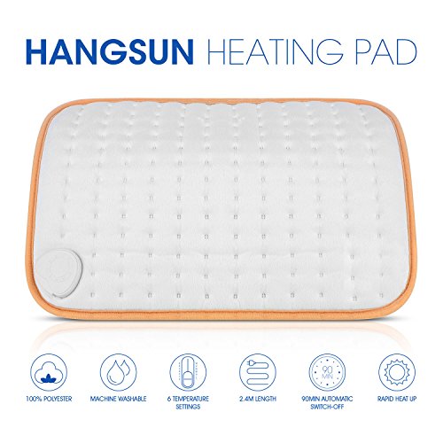 Hangsun Almohadilla Eléctrica de tacto suave TP160 Almohadilla Térmica con 6 niveles de temperatura, 100W, 40 x 30 cm , Lavable