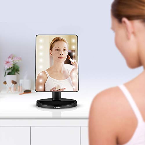 Hangsun Espejo Maquillaje B90 Espejo Baño Espejos Con Luz Para Maquillaje Decorativos con 16 LEDs + 180° de Rotación Para La Mesa, Baño, Viajes, Afeitado