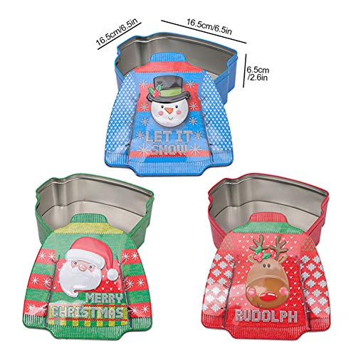 Hankyky Christmas Cookie Latas de metal para anidar con diseños de estampado navideño para regalar Dulces vacíos Snaps de jengibre Recipientes intercambiables Cajas de intercambio de bocadillos