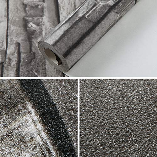HANMERO® Murales de pared papel pintado imitación ladrillo piedras papel de pared dormitorios/salón/hotel/fondo de TV/color color gris,0.53M*10M
