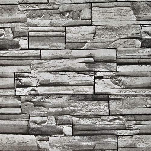 HANMERO® Murales de pared papel pintado imitación ladrillo piedras papel de pared dormitorios/salón/hotel/fondo de TV/color color gris,0.53M*10M