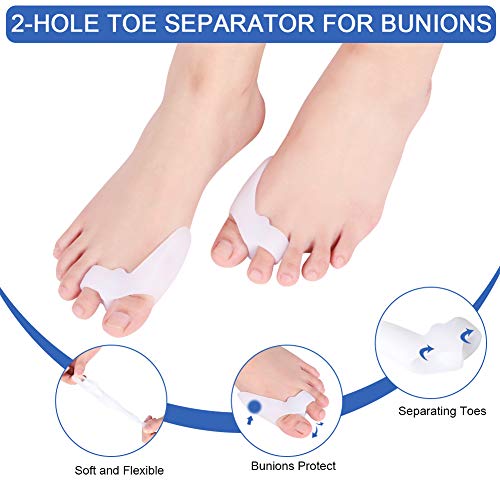 Haofy Separador de Dedos Del Pie Silicona Corrector de Juanetes, Correctores de Dedos para Dedo Martillo, el Dolor de Pie, Gel Toe Separadores Enderezadora Bunion Corrección para Dedo Gordo