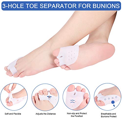 Haofy Separador de Dedos Del Pie Silicona Corrector de Juanetes, Correctores de Dedos para Dedo Martillo, el Dolor de Pie, Gel Toe Separadores Enderezadora Bunion Corrección para Dedo Gordo