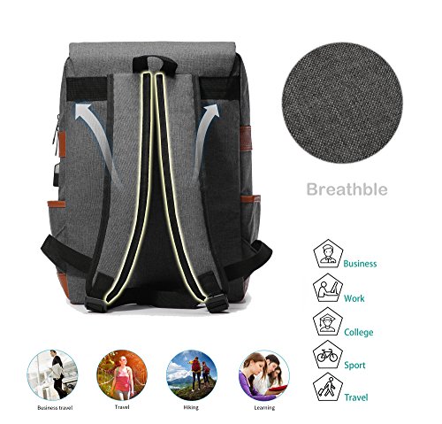 HapiLeap Mochila Escolar Unisex Mochila Portátil Senderismo Deportes Bolsa de Camping Fit La mayoría de los Portátiles 15.6 Pulgadas (Negro)