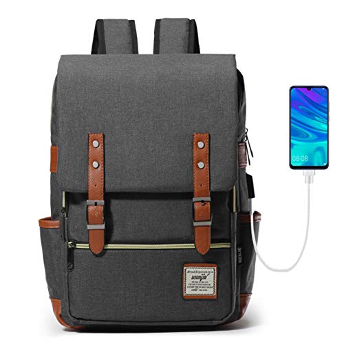 HapiLeap Mochila Escolar Unisex Mochila Portátil Senderismo Deportes Bolsa de Camping Fit La mayoría de los Portátiles 15.6 Pulgadas (Negro)