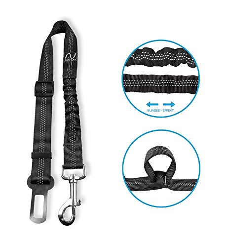 Happilax Cinturón de seguridad para perro en el coche, ajustable y extensible