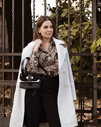 Happiness Boutique Damas Collar de Media Luna en Oro Rosa | Collar Delicado con Colgante Cuerno Joyería de Acero Inoxidable