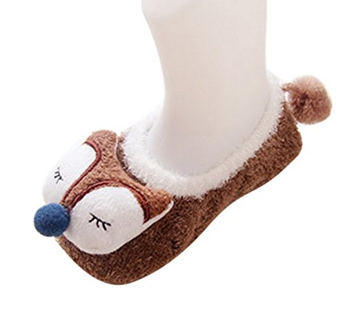 Happy Cherry - Calcetines Antideslizante para Bebé Niños Niñas Zapatillas de Casa de Invierno Anti slip Modelo de Animal Suave Transpirable Cómodo para Recién Nacido Socks para Bebés - 0-1 Años