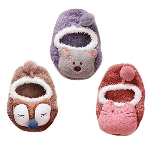 Happy Cherry - Calcetines Antideslizante para Bebé Niños Niñas Zapatillas de Casa de Invierno Anti slip Modelo de Animal Suave Transpirable Cómodo para Recién Nacido Socks para Bebés - 0-1 Años