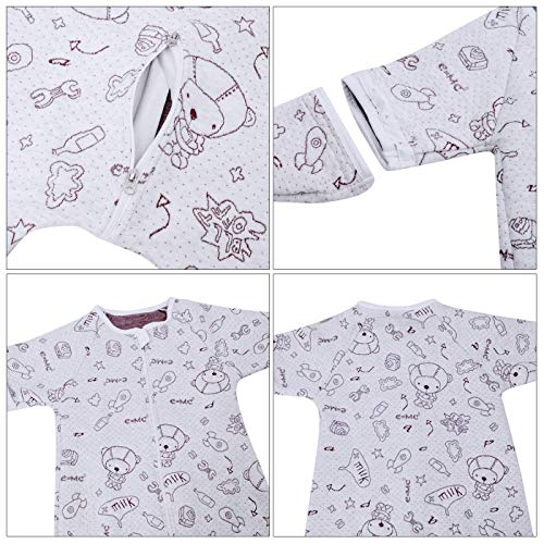 Happy Cherry - Mamelucos Enteros de Algodón para Bebé con Estampado Lindo Pijamas Transpible para Chicos con Estampado Lindo Caliente Invierno Otoño 1-2.5Tog - 3-5 Años