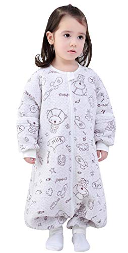 Happy Cherry - Mamelucos Enteros de Algodón para Bebé con Estampado Lindo Pijamas Transpible para Chicos con Estampado Lindo Caliente Invierno Otoño 1-2.5Tog - 3-5 Años