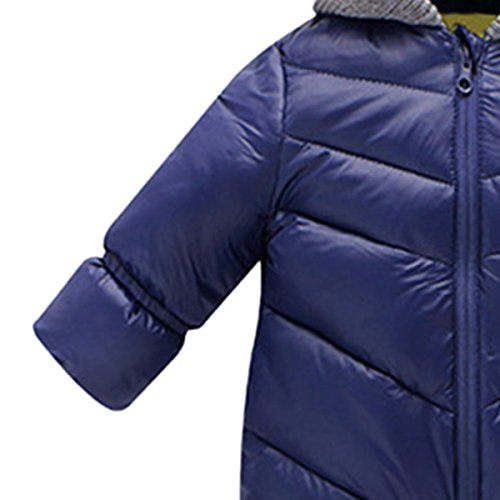 Happy Cherry Ropa de Una Pieza Prenda Exterior Chaqueta de Invierno con Capucha Mono Calentito Enterizo para 3-6 Meses Bebés Niños Niñas- Azul