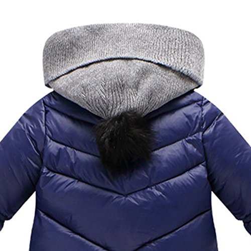 Happy Cherry Ropa de Una Pieza Prenda Exterior Chaqueta de Invierno con Capucha Mono Calentito Enterizo para 3-6 Meses Bebés Niños Niñas- Azul